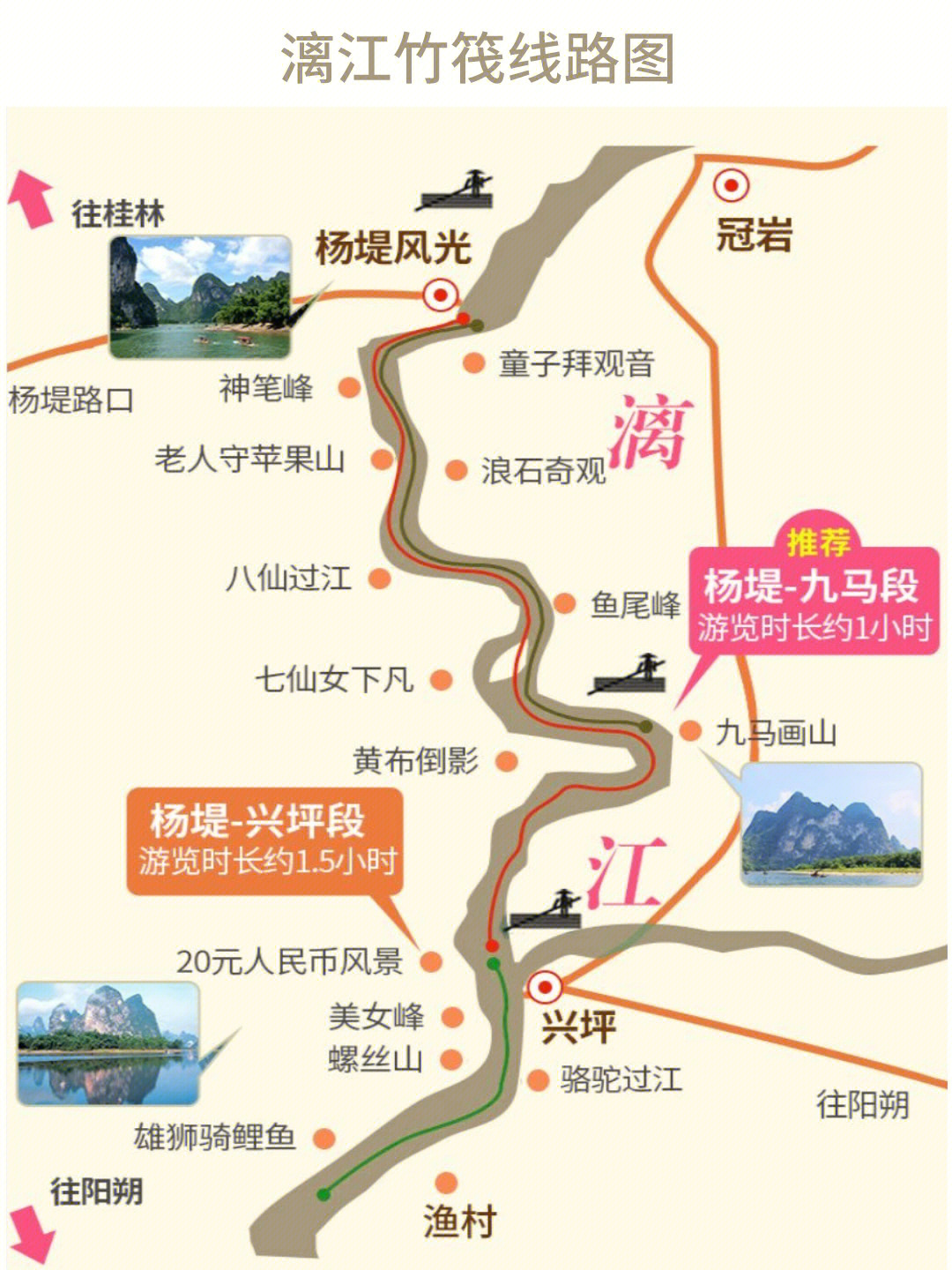 漓江竹筏线路图
